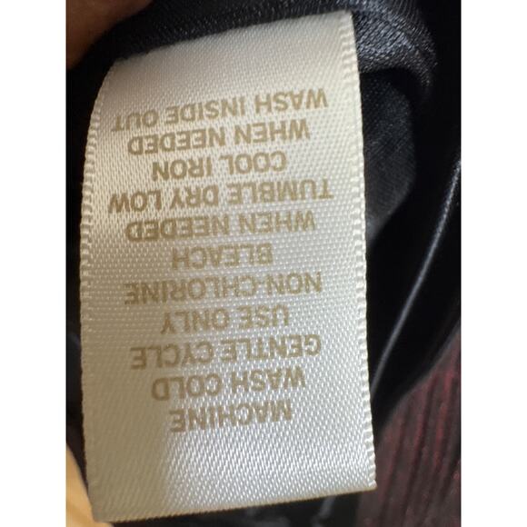 Cache Sleeveless Ribbed Bodycon Dress – Shimmering Black & Dark Red, Size 0 - Picture 7 of 9